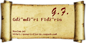 Gömöri Flóris névjegykártya